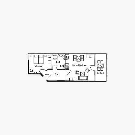 Apartment Duenenpark - Komfortplus Mit 1 Schlafzimmer Und Balkon Im Dachgeschoss 136 *